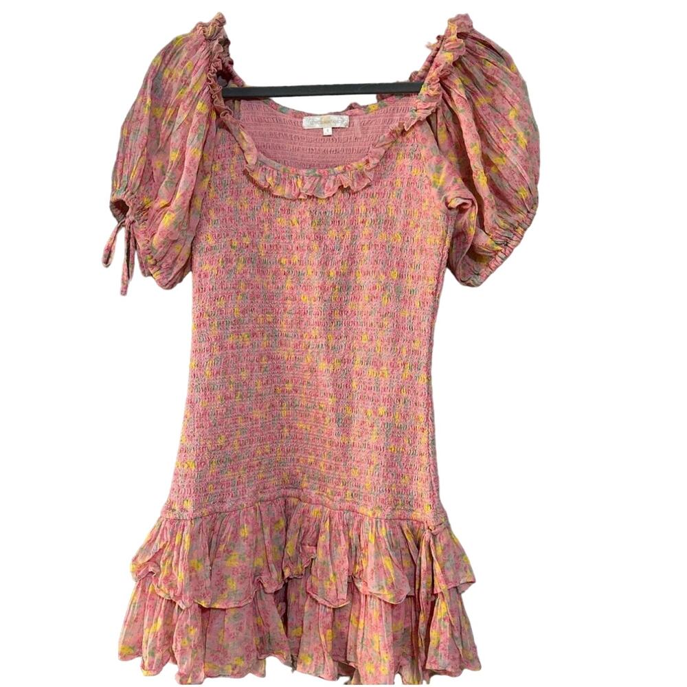 Love Shack Fancy Violet Mini Dress in Melon Punch Size Small - Picture 6 of 6
